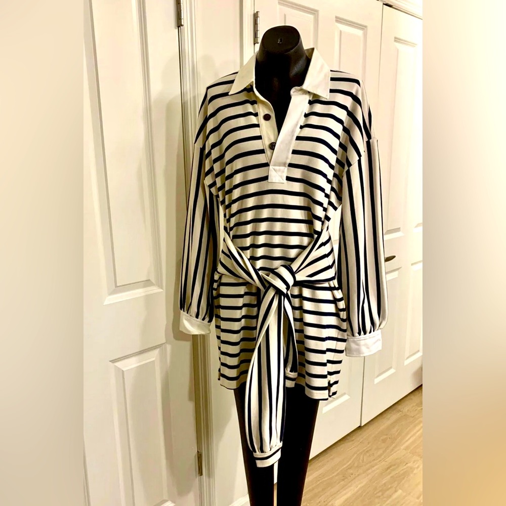 Derek Lam 10 Crosby Versatile Nautical Sweater Dress